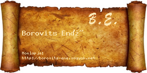 Borovits Ené névjegykártya